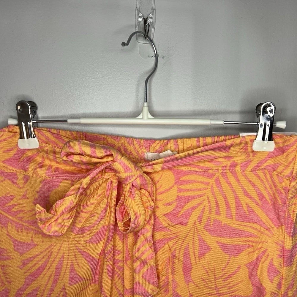 Happily Grey Orange & Pink Wrap Style Wide Leg Pants with Waist Tie NWT Med Boho - Picture 4 of 7